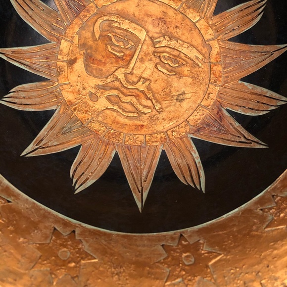 Vintage Large Gold Sun Moon Stars Decorative Bowl - Picture 12 of 15